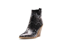 Gold Print Ankle Boots For Women Wedge High Heels Boots Woman Runway Design Chun - £63.42 GBP