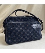 Vintage Valentino blue Suede Crossbody bag purse gold hardware - $3,393.00 MXN
