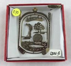 Nations Treasures Hawaii Golf 24K Flashed Brass Metal Ornament Souvenir - £11.03 GBP