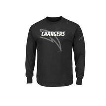 Majestic Los Angeles Chargers Big &amp; Tall Reflective L/S T-Shirt, Black - £18.08 GBP