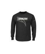 Majestic Los Angeles Chargers Big &amp; Tall Reflective L/S T-Shirt, Black - £18.08 GBP