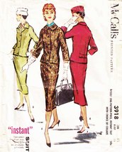 Misses' SUIT Vintage 1956 McCall's "Easy Rule" Pattern 3918 Size 16 - $12.00