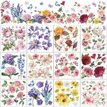 12 Sheets Summer Flowers Rub On Transfers For Crafts And Furniture Rub O... - £20.29 GBP