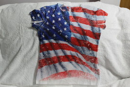 American Flag Independence Day Usa Tie Dye Look Womens T-SHIRT - £9.00 GBP