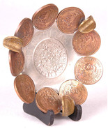 Vintage Mexico Coin Ashtray-Stamped ACAPULCO-Mayan Aztec Calander-60&#39;s, ... - $52.35
