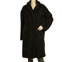 Oakwood Black Acrylic Snap Button Front Warm Winter Knee Length Coat size M - $89.10