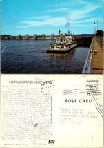 Arkansas Harrison Coal Tug Boat Mississippi River Lock Posted Corona CA Postcard - $9.40