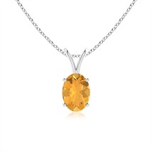 ANGARA Natural Fire Opal Solitaire Pendant Necklace in Silver (Size-7x5mm) - £155.42 GBP+