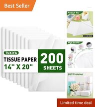Elegant Translucent White Tissue Paper, 200 Sheets – 14x20 for Crafts &amp; ... - $24.70