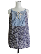 Tommy Hilfiger Shirt Large Paisley Blouse Top Sleeveless Summer Navy Blue White - £23.44 GBP