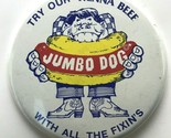 Huge Oversize 4&quot; Vienna Beef Jumbo Dog Advertising Pinback Button 1970s - £23.26 GBP