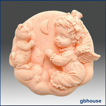 Praying Fairy Girl - Detail of high relief sculpture - Silicone Soap/Clay Mold - £21.65 GBP