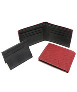 Bifold Maroon Red Genuine Leather Wallet  Holed Design with a Detachable... - $18.93 CAD