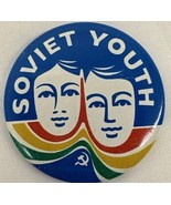 Soviet Youth 1970&#39;s Vintage Political Pinback Button Made in USSR by Nor... - €14,58 EUR