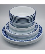 NEW Corelle Cobalt Blue 24-Pc Dinner Set Dinner-Salad- B &amp; B Plates Cera... - $3,675.53 MXN