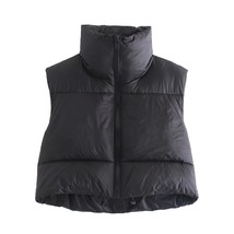 Vest Women Fashion Crop Waistcoat Chic Lady 2022 Fall Winter Warm Jackets Casual - £36.62 GBP