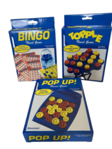 Pressman Travel Games Lot of 3: Bingo, Pop Up! Topple - $10.44