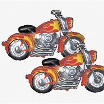 &quot;Rev up your party with our Fireball Motorcycle Balloons - Jumbo 45&quot; size, set o - £39.79 GBP