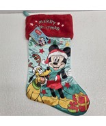 Disney Merry Christmas Mickey &amp; Pluto Presents Velour Stocking - $271.03 MXN