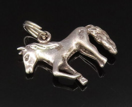 925 Sterling Silver - Vintage Sculpted Horse With Leg Up Charm Pendant - PT21054 - £24.93 GBP