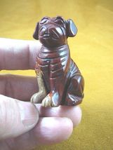 (Y-DOG-SH-716) red SHAR PEI sharpei dog pug JASPER FIGURINE carving love... - $19.74