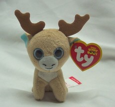 TY Teenie Beanie Boo&#39;s GLITZY THE REINDEER 3&quot; Plush Stuffed Animal NEW - £11.87 GBP