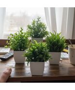 4 Pack Fake Flowers Small Artificial Faux Plants Indoor in Plastic Macar... - €16,26 EUR