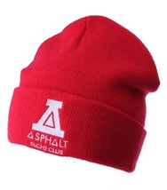 Asphalt Yacht Club Mens Red Solid Triangle Cuff Fold Skate Beanie Winter Hat NWT - $23.85
