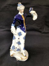 Antique german Volkstedt porcelain lady with mask. Marked Bottom - £109.82 GBP