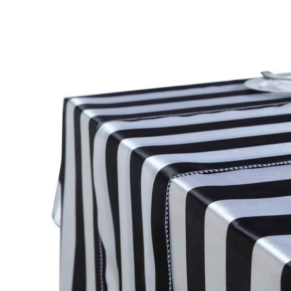 Black White 12X108&quot;&quot; Satin Stripes Table Top Runner Wedding Party Decora... - $6.66