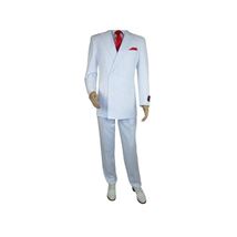 Men Apollo King Double Breasted Suit Classic Peak Lapel Pleated DM26 White image 2