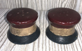 Vintage Metal Red, White and Blue Americana Salt and Pepper Shakers - £9.31 GBP