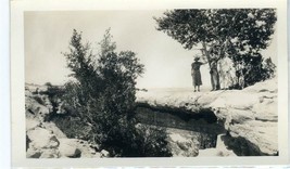 People on Agate Log Petrified Forest National Park Arizona 1935 Photograph - £19.84 GBP