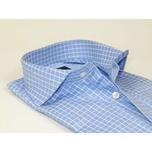 Men's Shirt FAMOZO Turkey 100% Cotton Cut-away Collar French Cuffs FA5 Blue image 2