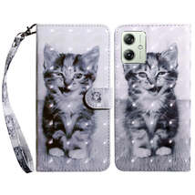 For Motorola Moto G54 3D Painted Leather Phone Case(Smile Cat) - £3.94 GBP