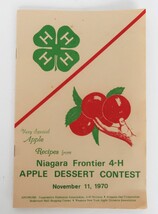 Vintage 1970 Niagara Frontier 4H Apple Dessert Contest Recipe Book - £11.98 GBP