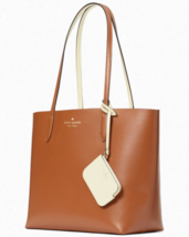 Kate Spade Ava Reversible Brown Leather Tote Yellow Pouch NWT K6052 $359 Retail - £103.18 GBP