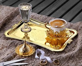 LaModaHome Turkish Coffee Set Includes a Floral Decorative Cup and Saucer, Sugar - £37.93 GBP