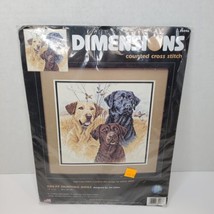 Vintage DIMENSIONS Great Hunting Dogs, Counted Cross Stitch 35096 Labs L... - $29.05