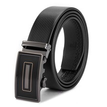 Men&#39;s Casual Automatic Buckle Genuine Belt with Stripe Buckle 09 - £16.57 GBP