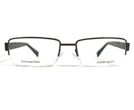 Giorgio Armani GA 581 H8J Eyeglasses Frames Black Brown Rectangular 55-18-140 - £104.49 GBP