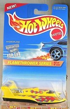 1996 Hot Wheels #385 Flamethrower Series 2/4 HYDROPLANE Yellow wMW Malaysia Base - $7.95