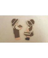 Lot Of 2 Thanksgiving Plastic Canvas Boy and Girl Figurine Refrigerator ... - $239.05 MXN