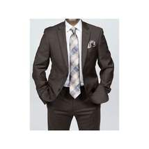 Mens TOMMY HILFIGER Suit Wool Blend 2 Button Side Vent Shark Texture 0132 Brown image 8