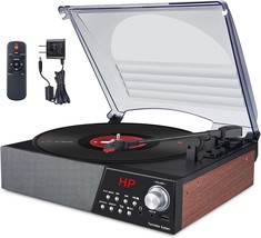 Hongut Record Player, 3 Speed Turntable Vinyl Record Player, Mp3 Player,, Brown. - $73.93