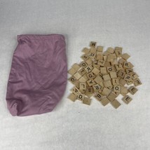 Lot of 100 Vintage Scrabble Tiles Replacement Pieces w/ Bag Crafts School - £7.48 GBP