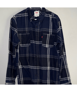 Levi&#39;s Men&#39;s Dark Blue Checkered Shirt - $323.11 MXN