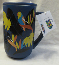 Davids Tea Tropical Navy Colour Color Changing Nordic Mug With Lid 16 Oz Birds - £31.40 GBP