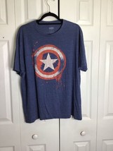 Marvel Comics Adult Captain America Shield Gray T-Shirt Xl Short Sleeve - £6.79 GBP