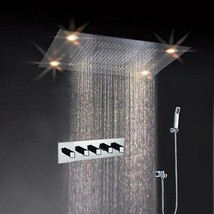 31&quot; Large Rain Shower Set Faucet Double Waterfall Shower Super LED Shower Heads - £1,610.64 GBP